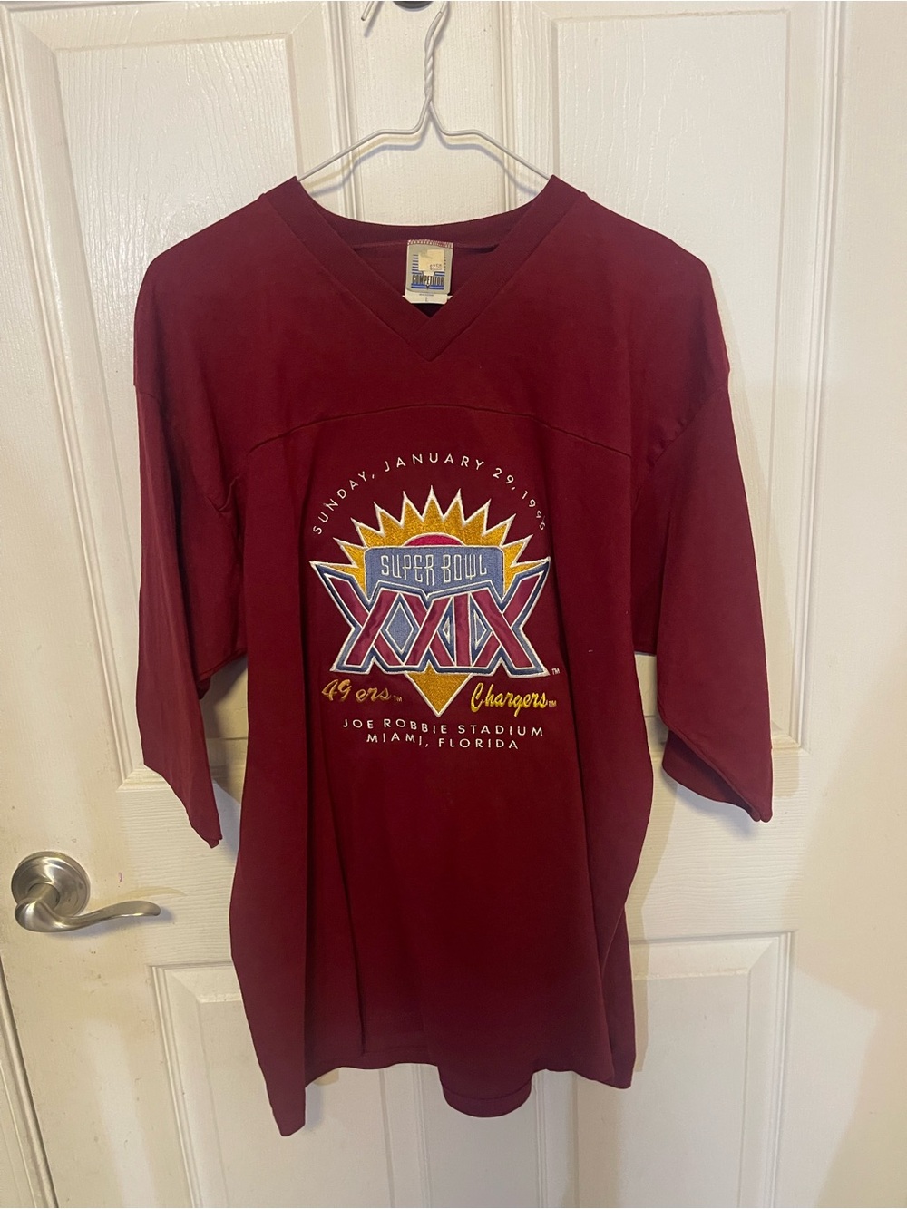 Super Bowl XXIX Maroon V-Neck Tee